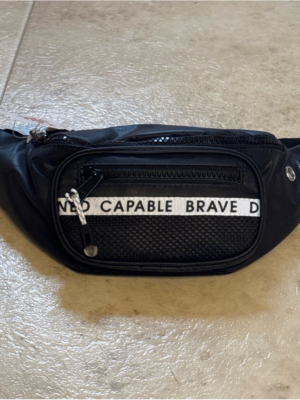 Justice Girls’ Waist Bag with 'CAPABLE BRAVE' NWT